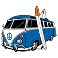 Surf Van Clear Sticker - 10 Pack
