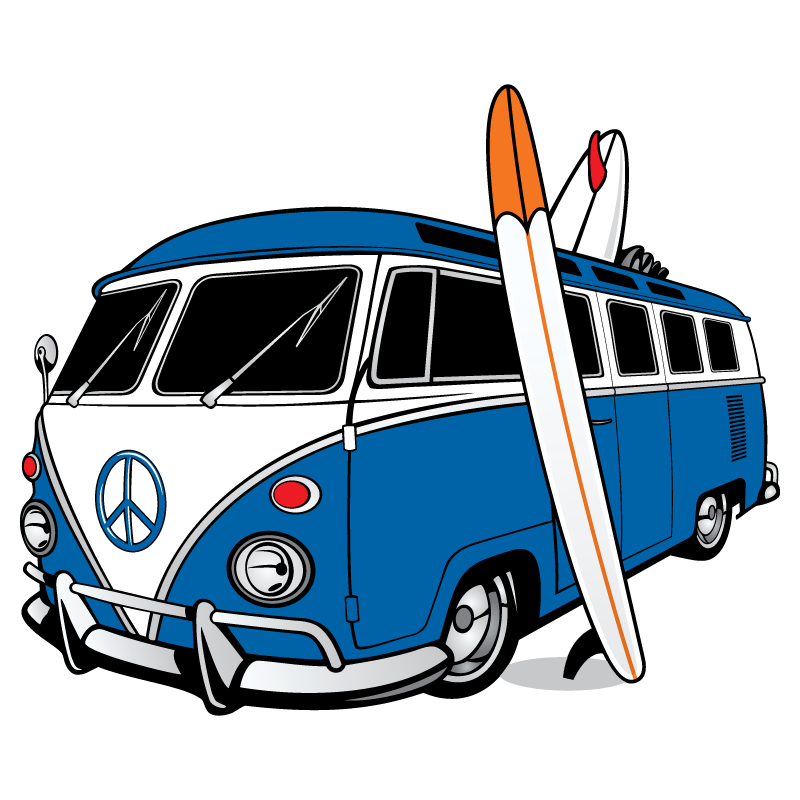 Surf Van Clear Sticker - 10 Pack