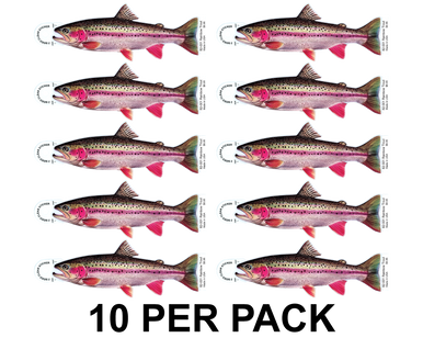 Rainbow Trout 8" Two-Sided Fish Stickers – 10 Pack product image
