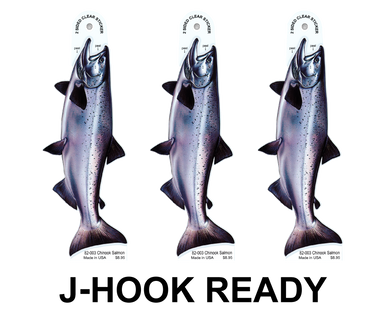Chinook Salmon 8" Two-Sided Fish Stickers – 10 Pack product image