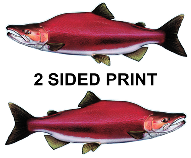 Sockeye Salmon 8" Two-Sided Fish Stickers – 10 Pack product image