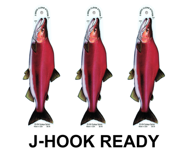 Sockeye Salmon 8" Two-Sided Fish Stickers – 10 Pack product image