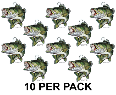 Largemouth Bass Design 1 8" Two-Sided Fish Stickers – 10 Pack product image