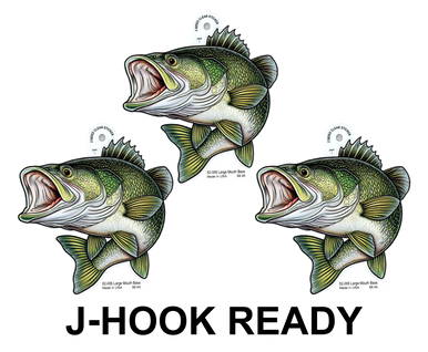 Largemouth Bass Design 1 8" Two-Sided Fish Stickers – 10 Pack product image