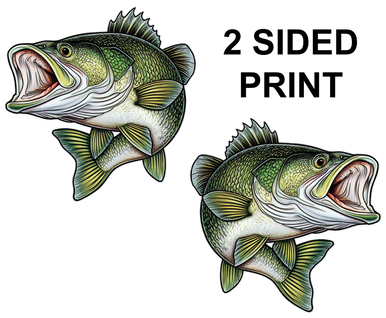 Largemouth Bass Design 1 8" Two-Sided Fish Stickers – 10 Pack product image