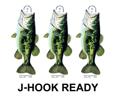 Largemouth Bass Design 2 8" Two-Sided Fish Stickers – 10 Pack product image