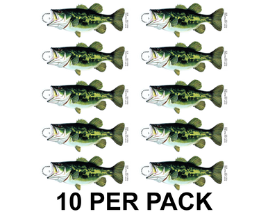 Largemouth Bass Design 2 8" Two-Sided Fish Stickers – 10 Pack product image