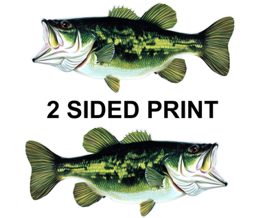Largemouth Bass Design 2 8" Two-Sided Fish Stickers – 10 Pack product image