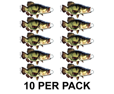 Smallmouth Bass Design 2 8" Two-Sided Fish Stickers – 10 Pack product image