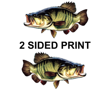 Smallmouth Bass Design 2 8" Two-Sided Fish Stickers – 10 Pack product image