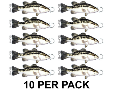 Black Bass 8" Two-Sided Fish Stickers – 10 Pack product image