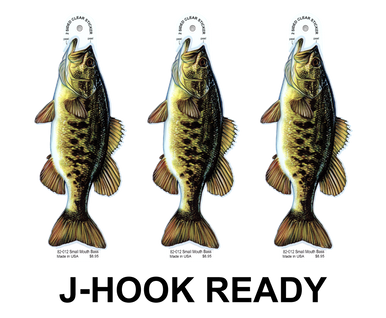 Smallmouth Bass Design 1 8" Two-Sided Fish Stickers – 10 Pack product image