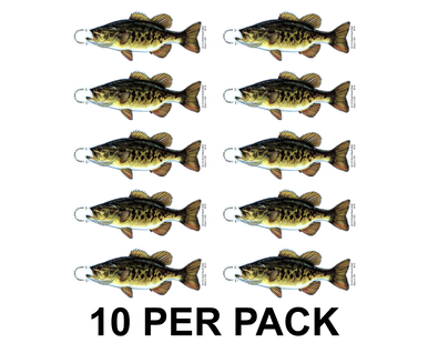 Smallmouth Bass Design 1 8" Two-Sided Fish Stickers – 10 Pack product image