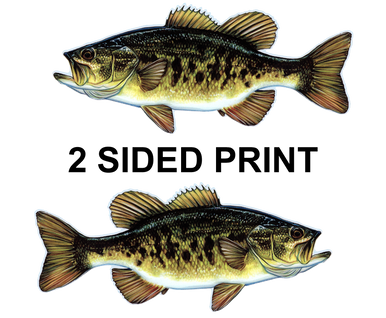 Smallmouth Bass Design 1 8" Two-Sided Fish Stickers – 10 Pack product image