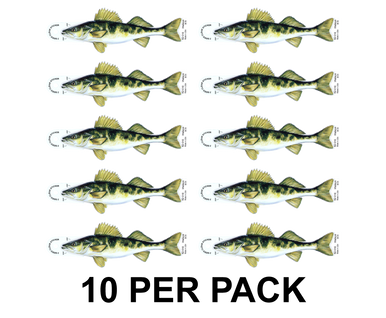 Walleye 8" Two-Sided Fish Stickers – 10 Pack product image