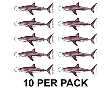 Great White Shark 8" Two-Sided Fish Stickers – 10 Pack product image