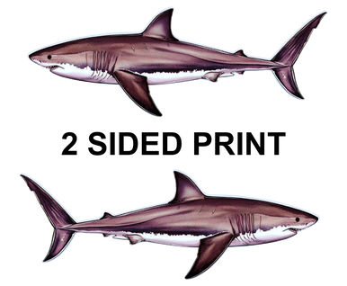 Great White Shark 8" Two-Sided Fish Stickers – 10 Pack product image