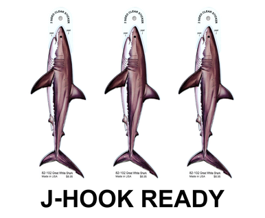 Great White Shark 8" Two-Sided Fish Stickers – 10 Pack product image