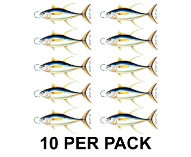 Yellowfin Tuna 8" Two-Sided Fish Stickers – 10 Pack product image