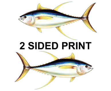 Yellowfin Tuna 8" Two-Sided Fish Stickers – 10 Pack product image