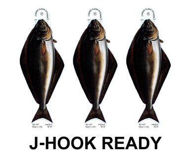 Halibut 8" Two-Sided Fish Stickers – 10 Pack product image