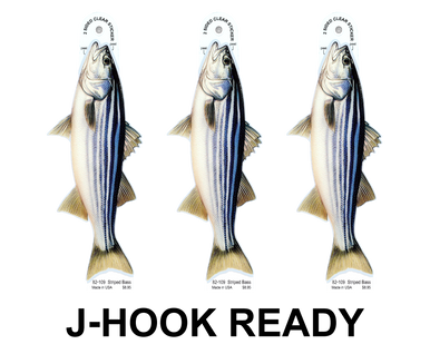 Striped Bass 8" Two-Sided Fish Stickers – 10 Pack product image