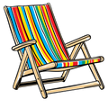 Beach Chair Clear Sticker - 10 Pack
