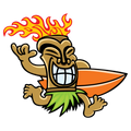 Tiki Fire Clear Sticker - 10 Pack