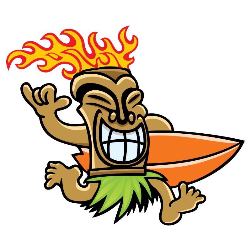 Tiki Fire Clear Sticker - 10 Pack