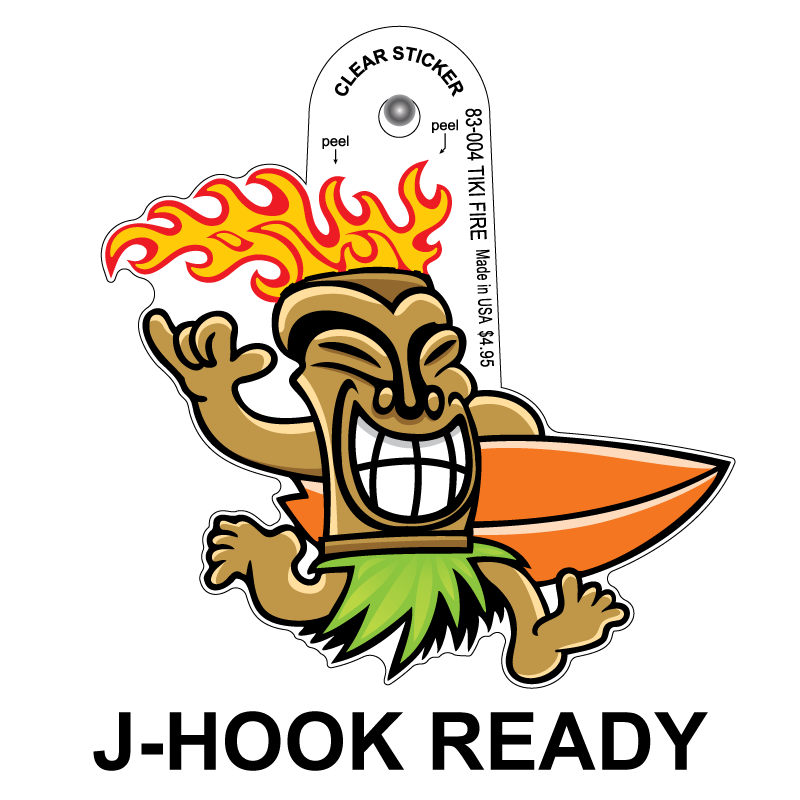 Tiki Fire Clear Sticker - 10 Pack