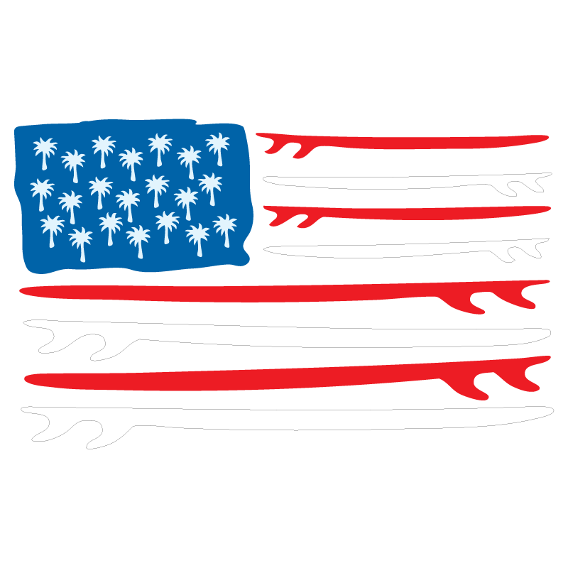 Surf Flag Clear Sticker - 10 Pack