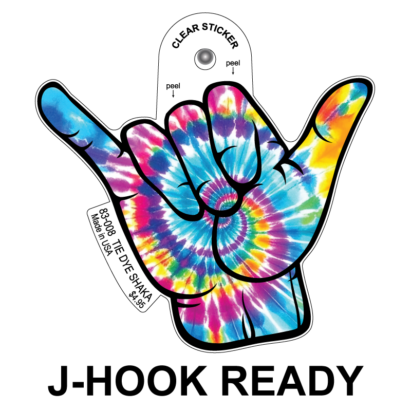 Tie Dye Shaka Clear Sticker - 10 Pack