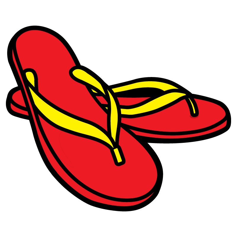 Red Sandals Clear Sticker - 10 Pack