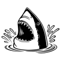 Shark Head Clear Sticker - 10 Pack