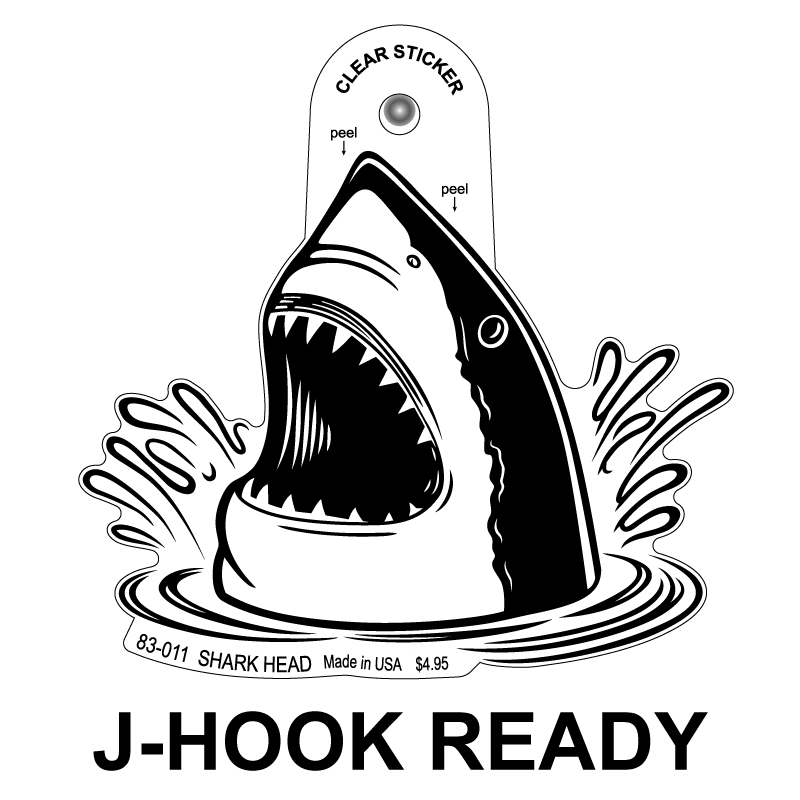 Shark Head Clear Sticker - 10 Pack