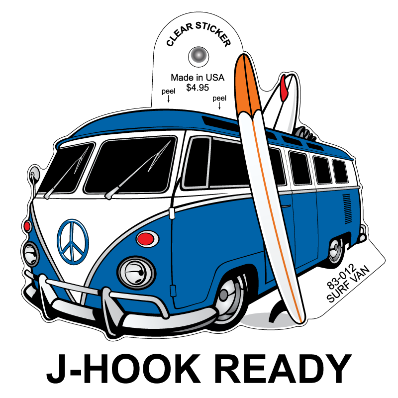 Surf Van Clear Sticker - 10 Pack