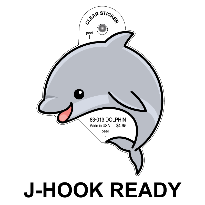 Dolphins Clear Sticker - 10 Pack