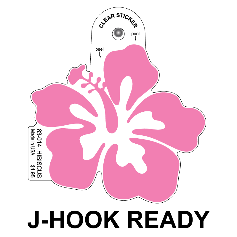 Hibiscus Clear Sticker - 10 Pack