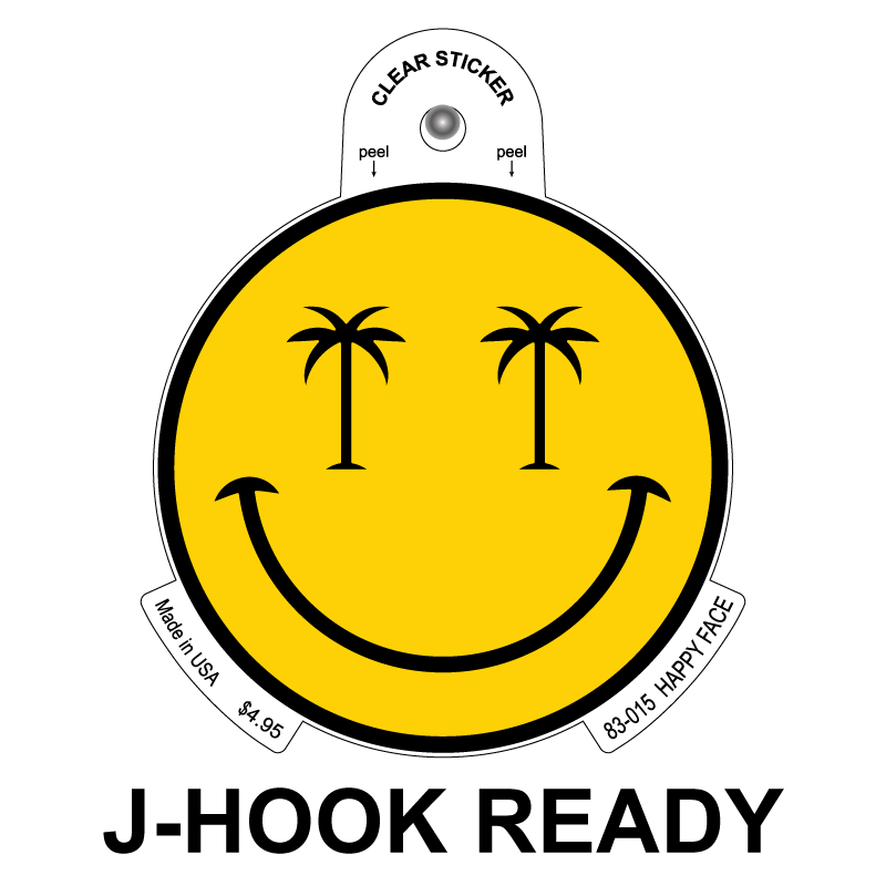 Happy Face Clear Sticker - 10 Pack