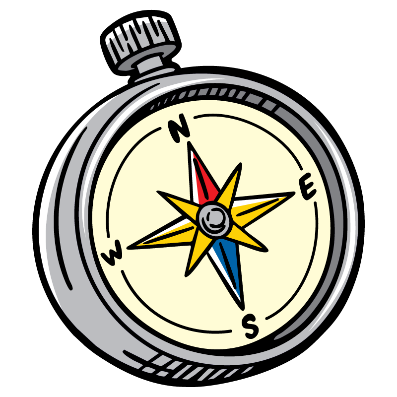 Compass Clear Sticker - 10 Pack