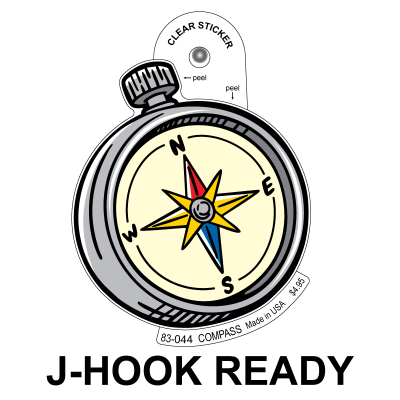 Compass Clear Sticker - 10 Pack