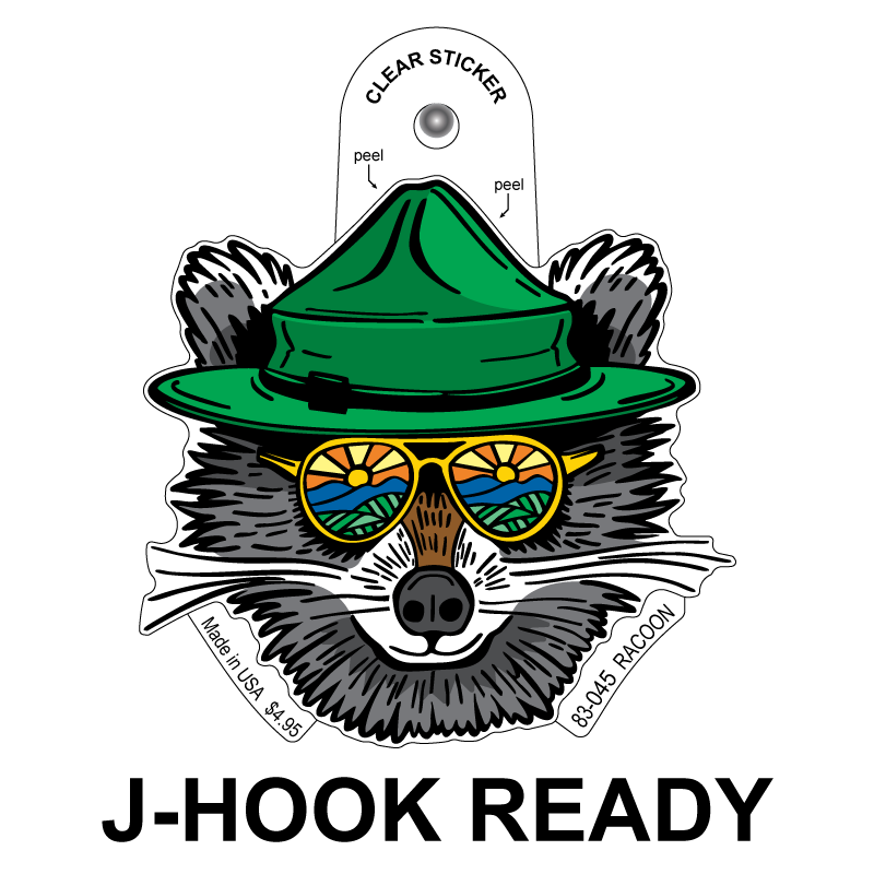Raccoon Clear Sticker - 10 Pack