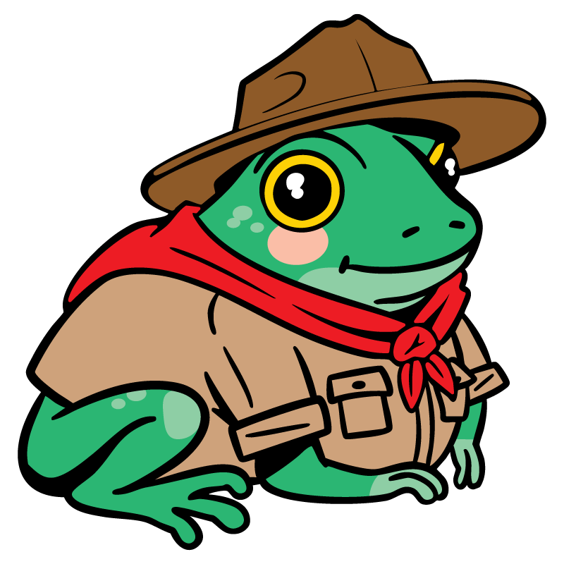 Camp Frog Clear Sticker - 10 Pack