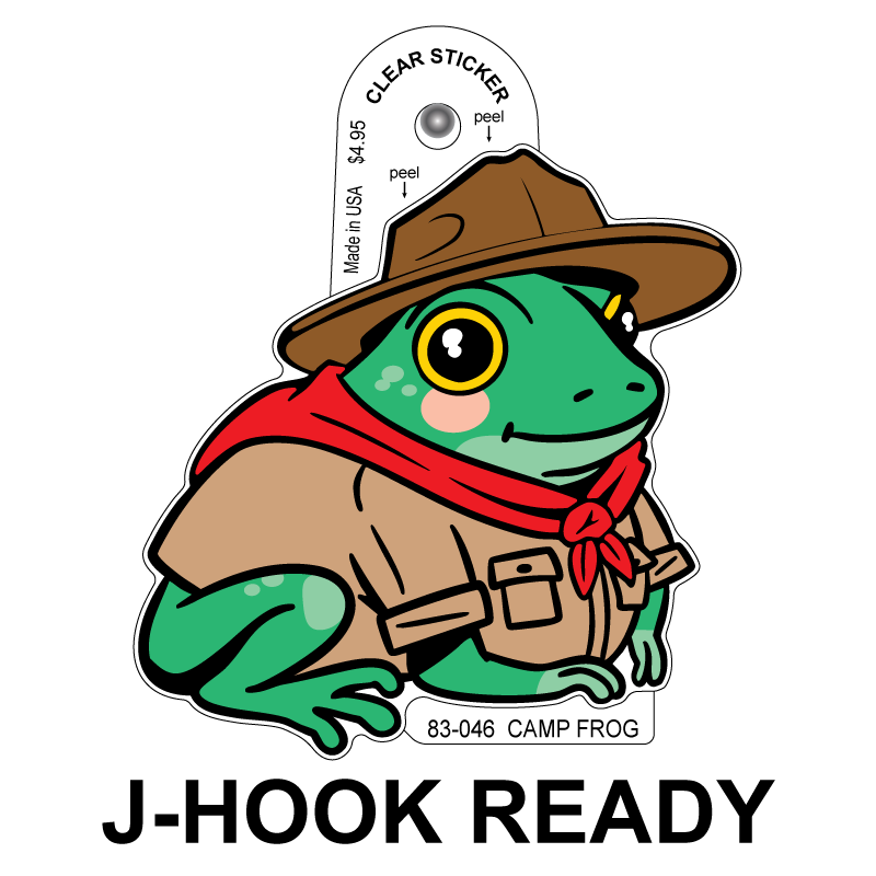 Camp Frog Clear Sticker - 10 Pack