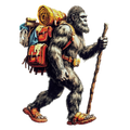 Bigfoot Hiker Clear Sticker - 10 Pack