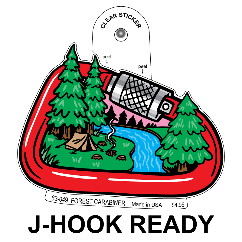 Forest Carabiner Clear Sticker - 10 Pack