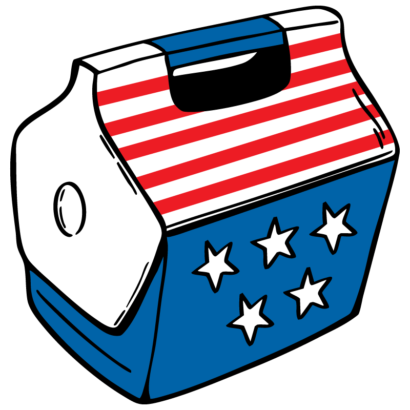 USA Cooler Clear Sticker - 10 Pack