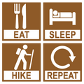 Eat Sleep Hike Repeat Clear Sticker - 10 Pack