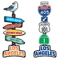 LA Beach Signs Clear Sticker - 10 Pack