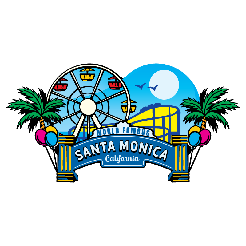 Santa Monica Pier Clear Sticker - 10 Pack